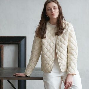 Uniqlo Warm Padded Women's Cream Quilted Jacket XS